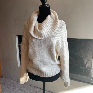 Pilcro Cowl Neck Chunky Sweater Ivory M